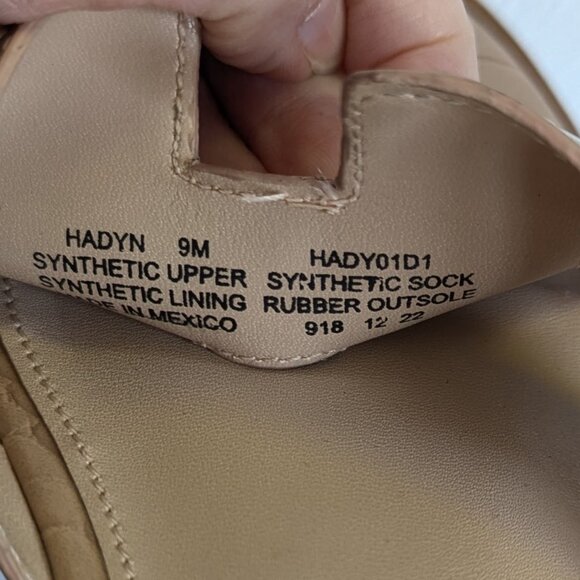 Steven New York Hayden Madden Sandals Nude Size 9 Croc Embossed Flat Slides - Picture 7 of 8